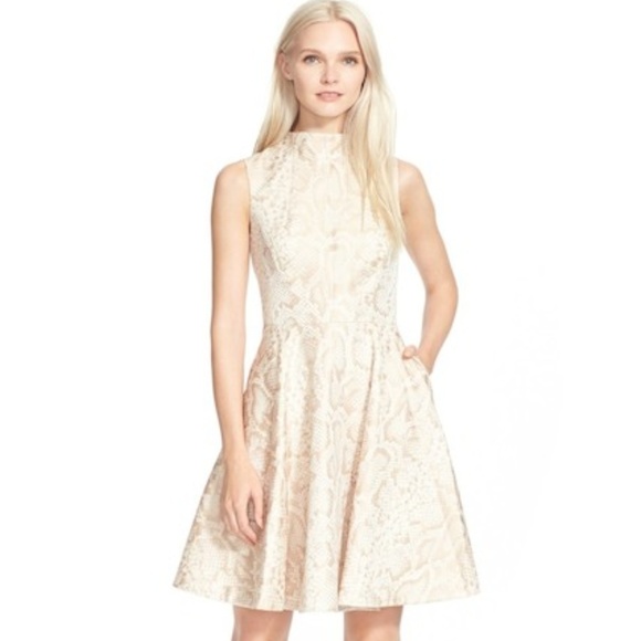 Ted Baker London Dresses & Skirts - TED BAKER LONDON 'AZRAA' CREAM FIT & FLARE DRESS size 8 Ted size 3